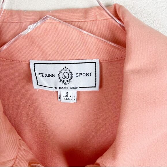 St. John Sport Coral Button Down Jacket Coat Medium - Picture 3 of 7